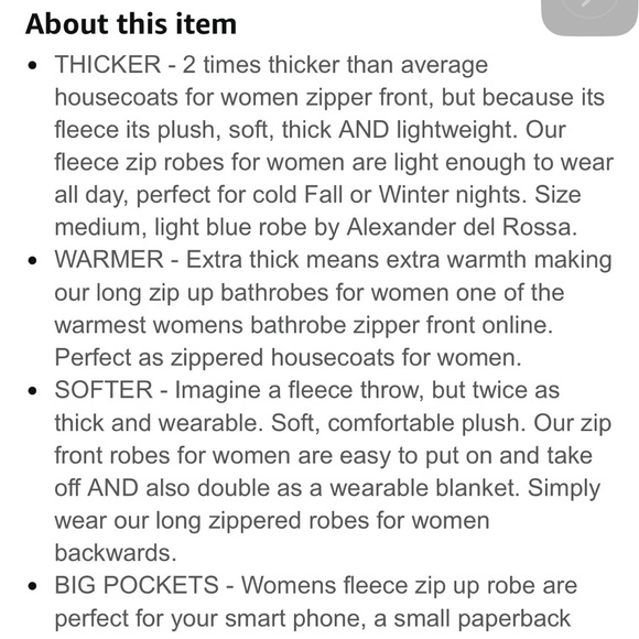 Alexander Del Rossa Light Blue Plush Robe - Picture 7 of 7